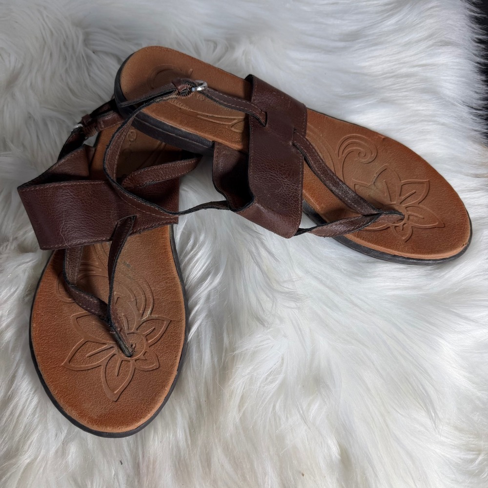 b.o.c. Born Concept Brown‎ Strappy Slingback Thong Sandals Womens Sz 8